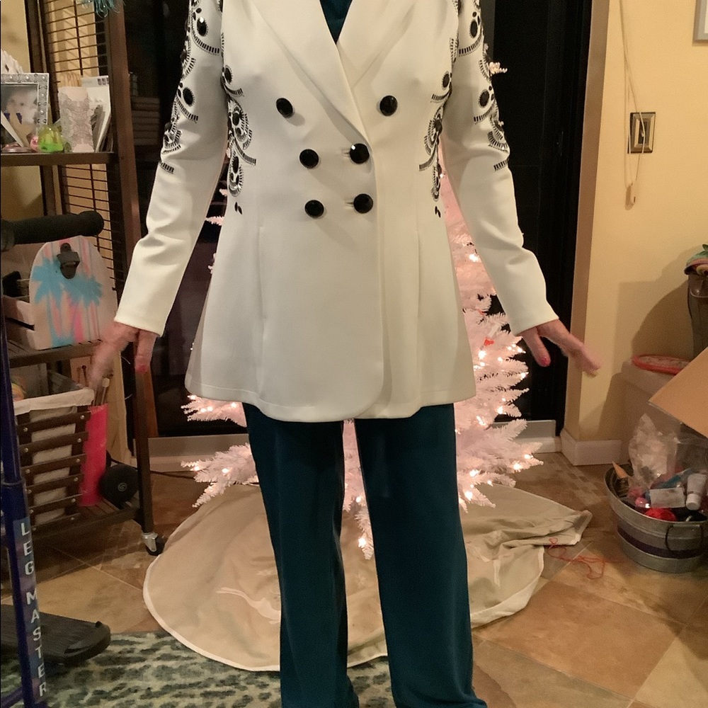 3 DAY SALE !!!!!! Grayse Baroque Faux Suede Double Breasted Tux